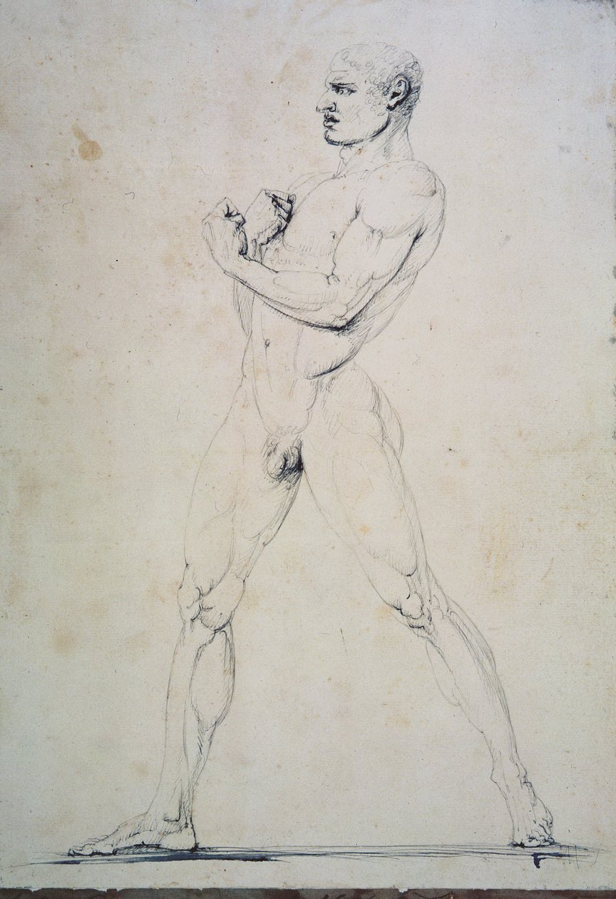 Desnudo masculino, Damoxenos de Siracusa, de la descripción de Pausanias de los Juegos Nemeos en su Itinerario de Grecia (siglo II a.C.), 1794 de Antonio Canova