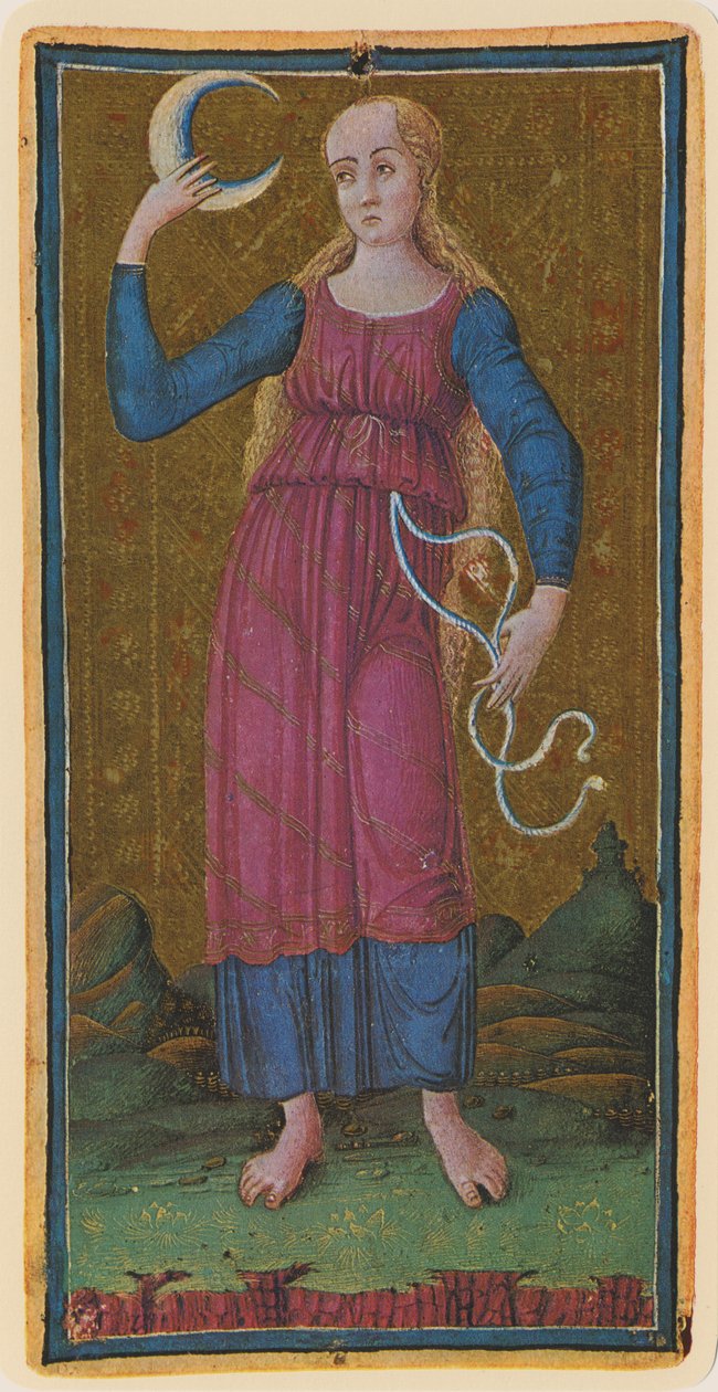 La Luna, facsímil de una carta del tarot del mazo 