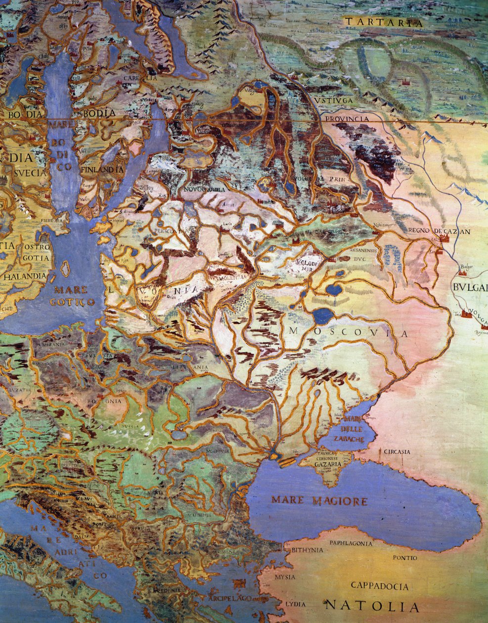 Mapa de Europa Central, de la 