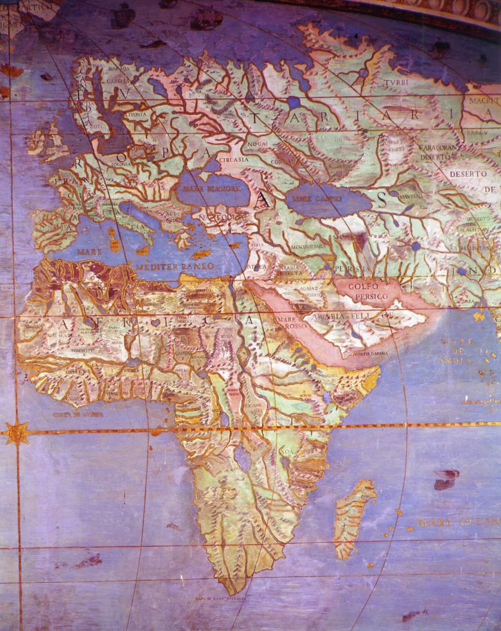 Mapa de Europa y África, de la 