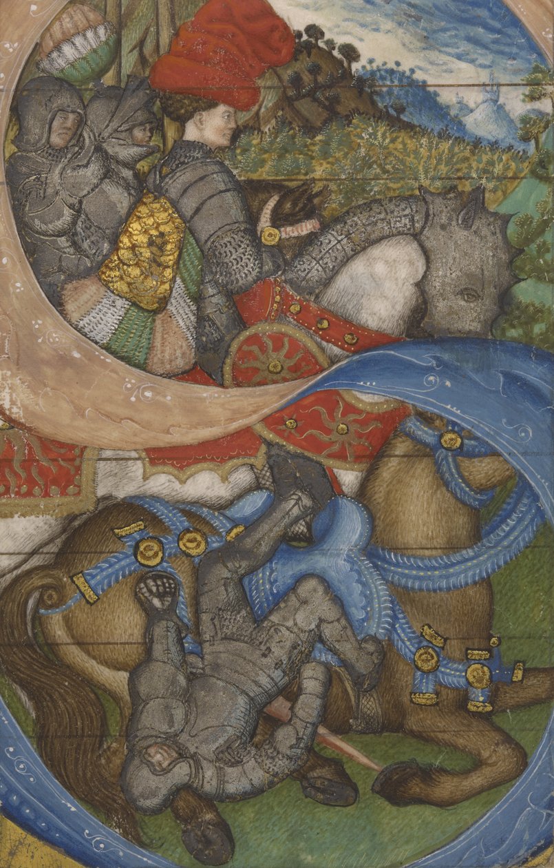 Inicial S y la conversión de San Pablo Ms 41, c.1440-50 de Antonio Pisanello