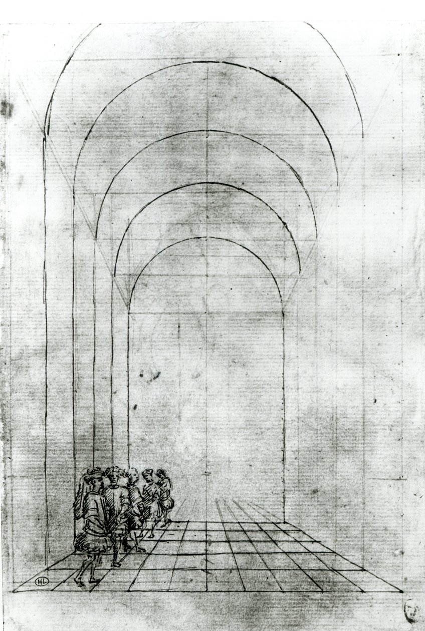 Personas bajo un arco de Antonio Pisanello