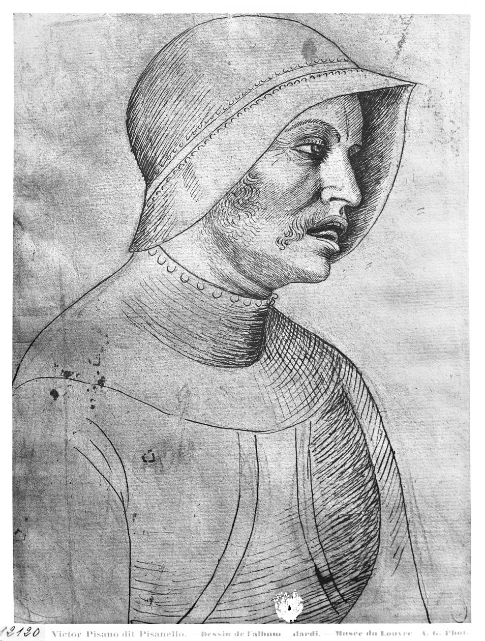 Soldado con casco, del Álbum Vallardi de Antonio Pisanello