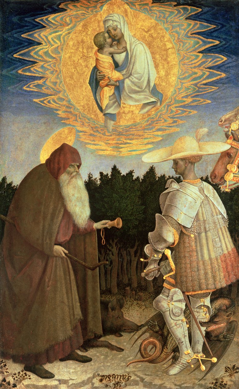 La Virgen y el Niño con San Jorge y San Antonio Abad de Antonio Pisanello