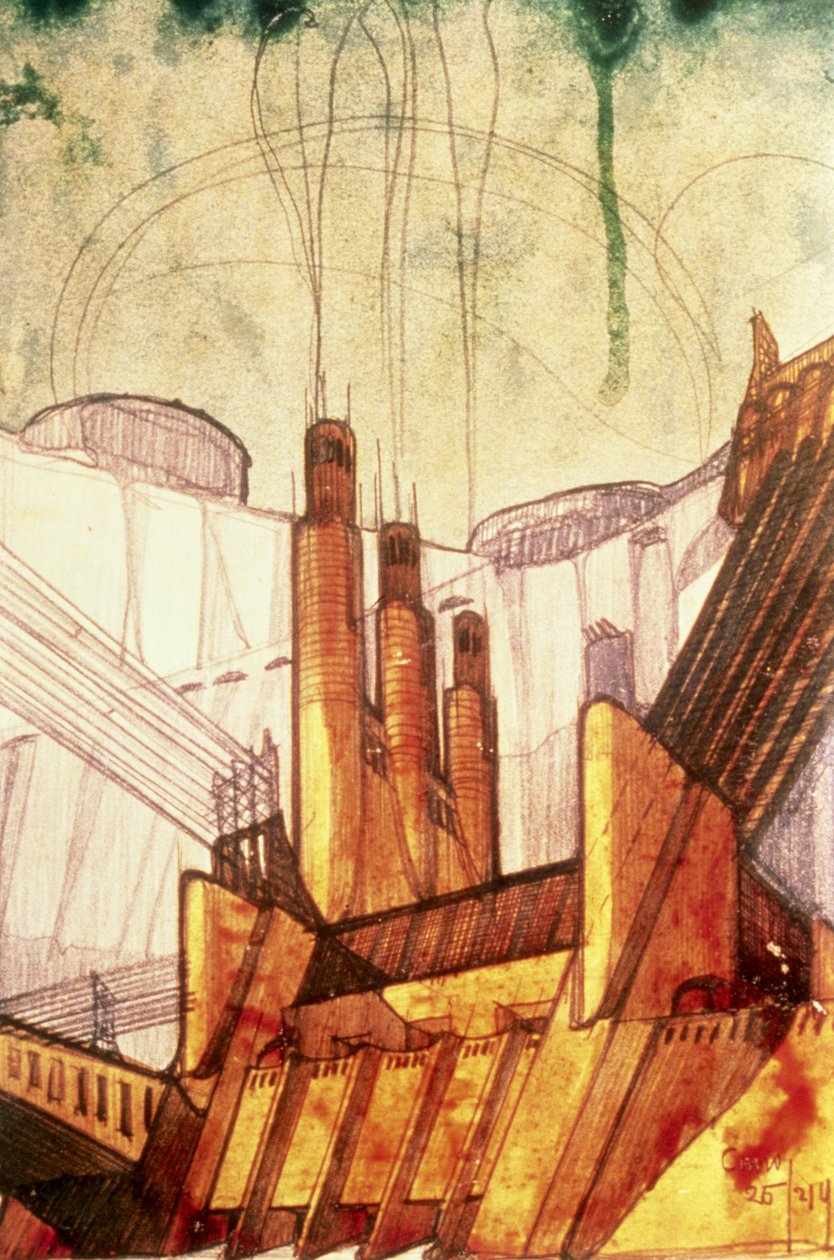 Planta de energía eléctrica, 1914 de Antonio SantElia