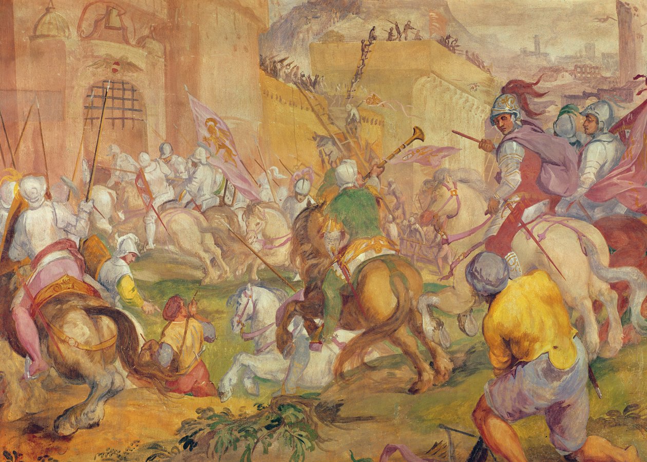 Conquista de una ciudad turca por los venecianos de Antonio Vassilacchi
