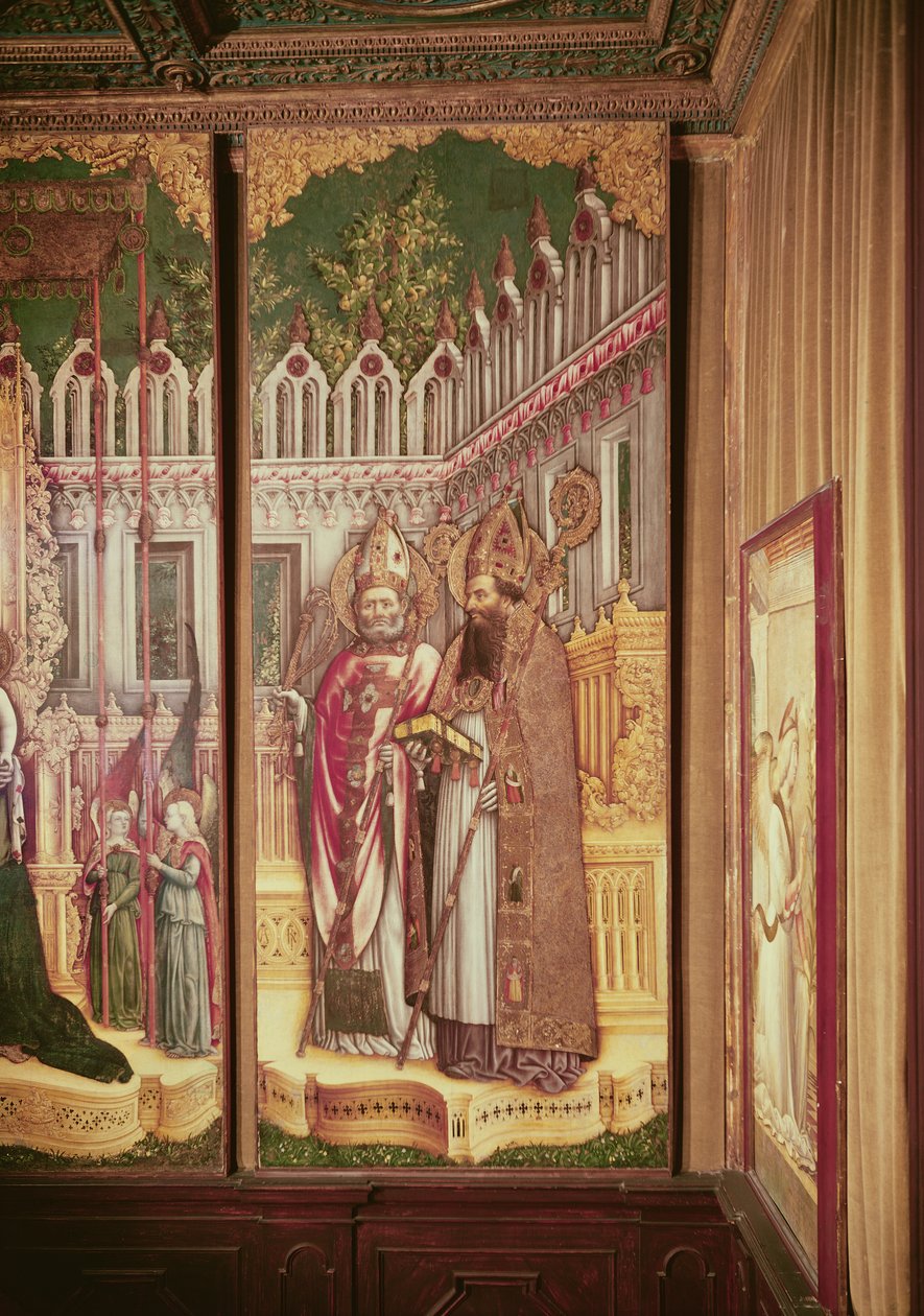 Tríptico de la Virgen y el Niño rodeados de santos, (detalle) de Antonio Vivarini