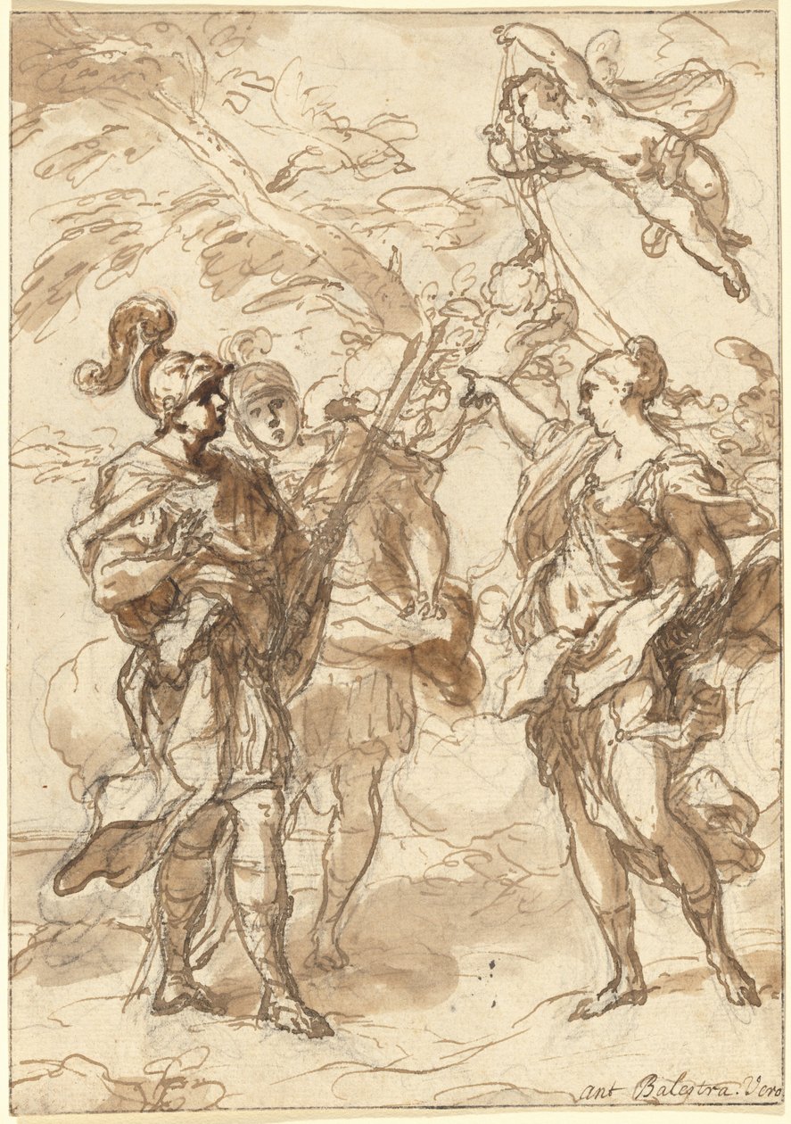 Venus como cazadora apareciendo a Eneas y Acates de Antonio Balestra