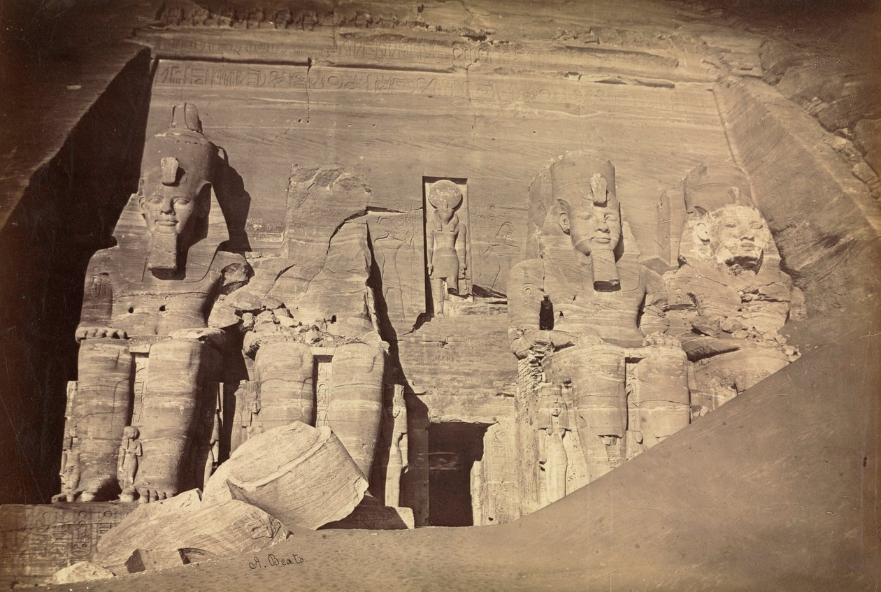 Templo de Ramsés II, Abu Simbel, c. 1860s de Antonio Beato