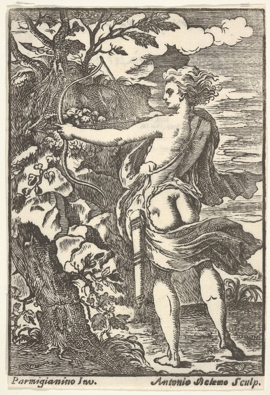Calisto cazando con arco tensado, después de Parmigianino, 1720-1740 de Antonio Belemo