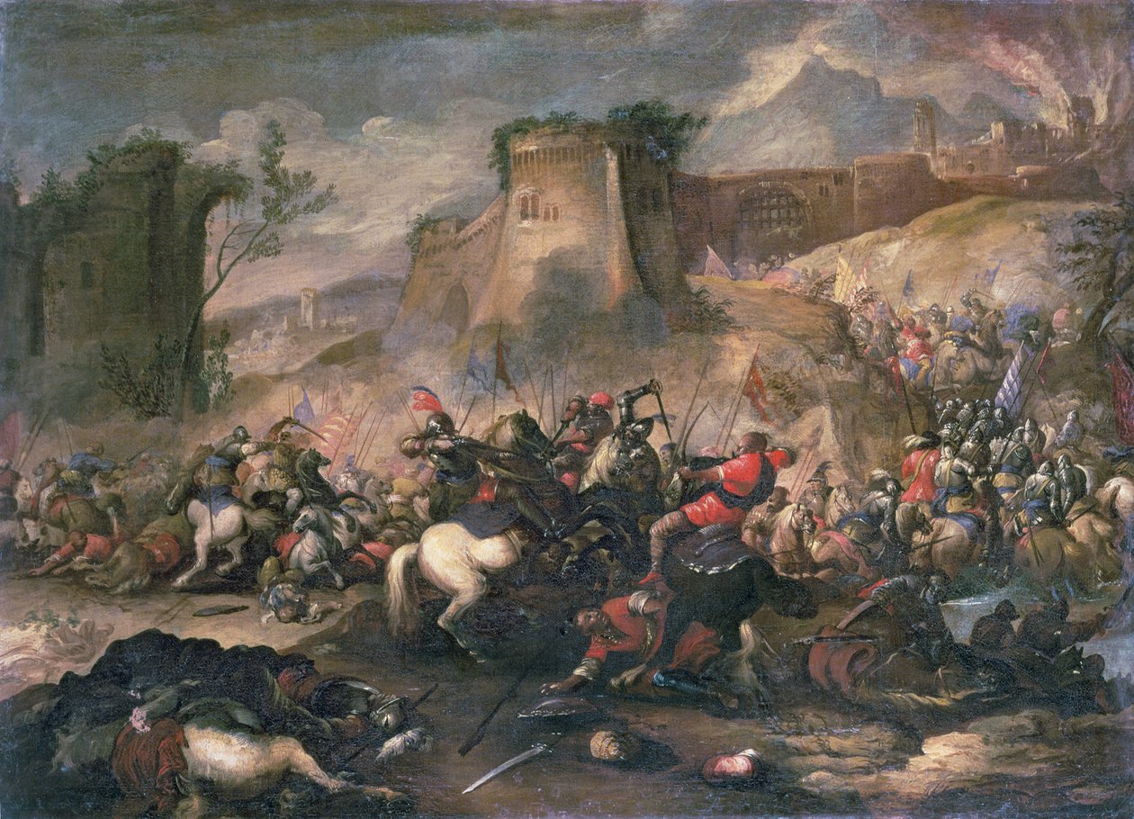 Escaramuzas de caballería entre cruzados y turcos de Antonio Calza