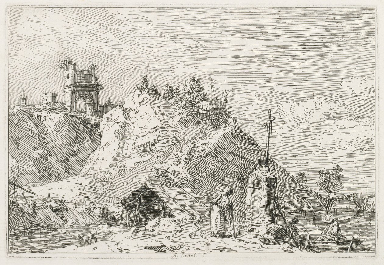 Vistas: Un peregrino en oración de Antonio Canaletto