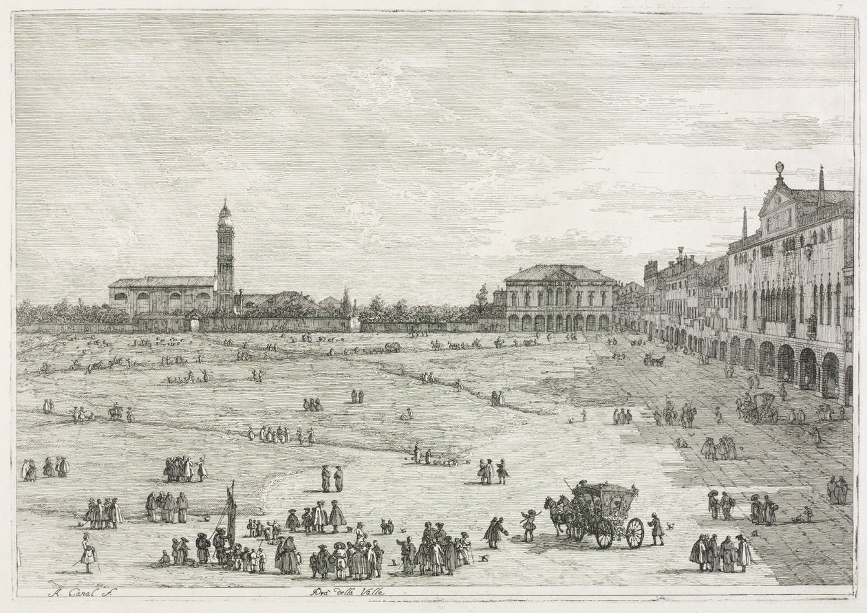 Vistas: Prà della Valle, Padua de Antonio Canaletto