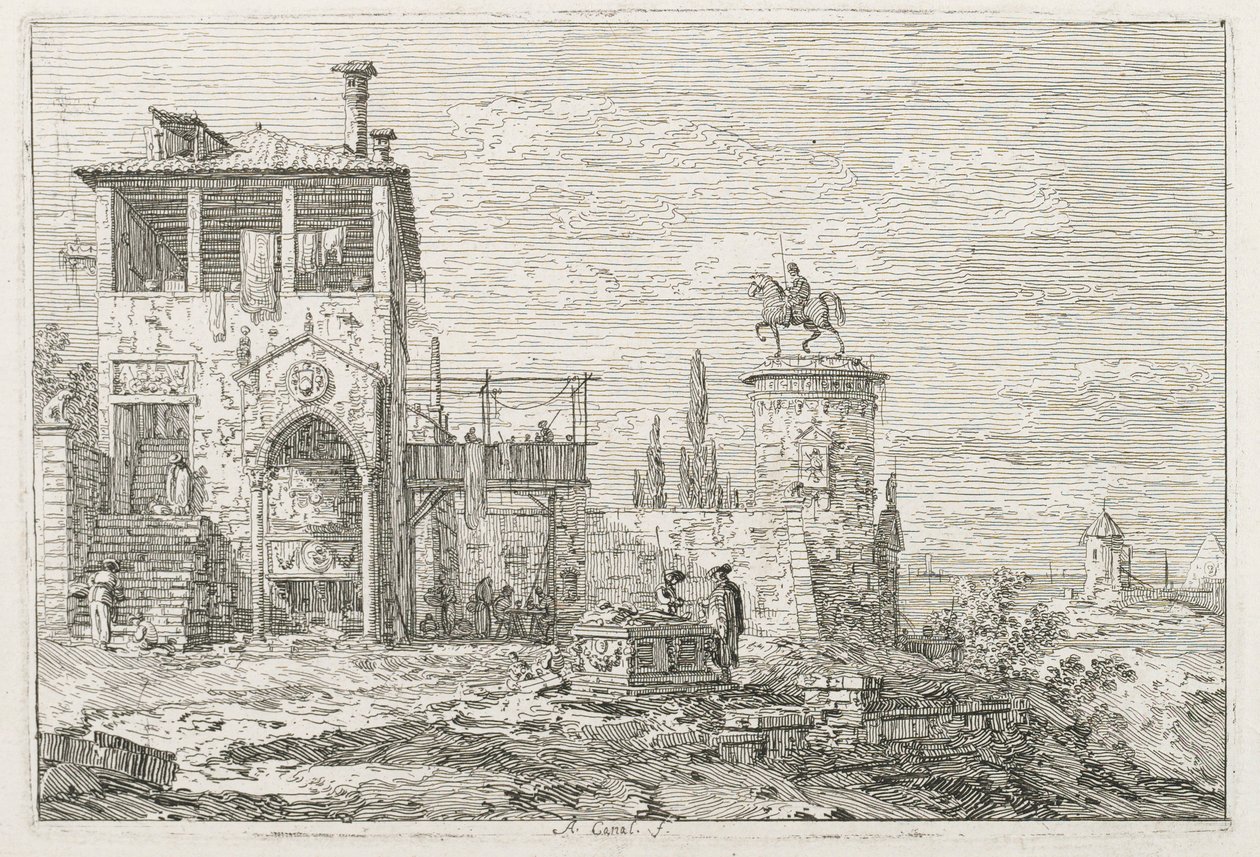 Vistas: El Monumento Ecuestre, 1735-1746 de Giovanni Antonio Canal