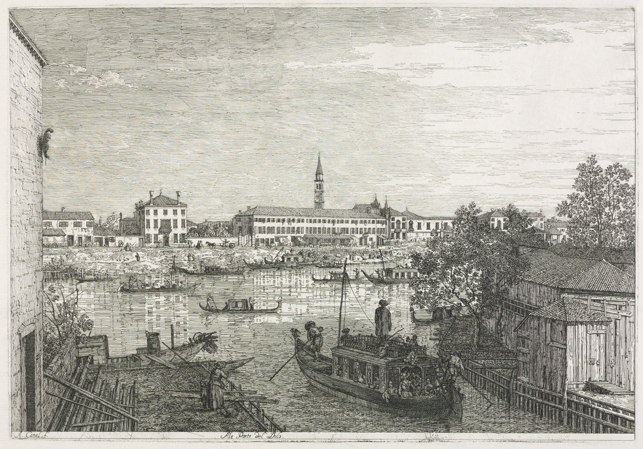 Vistas: El puerto en Dolo, 1735-1746 de Giovanni Antonio Canal