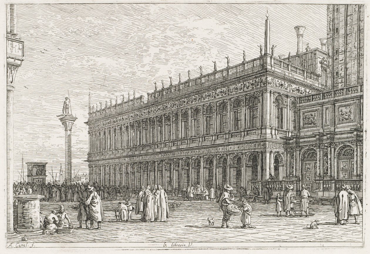 Vistas: La biblioteca, Venecia de Antonio Canaletto