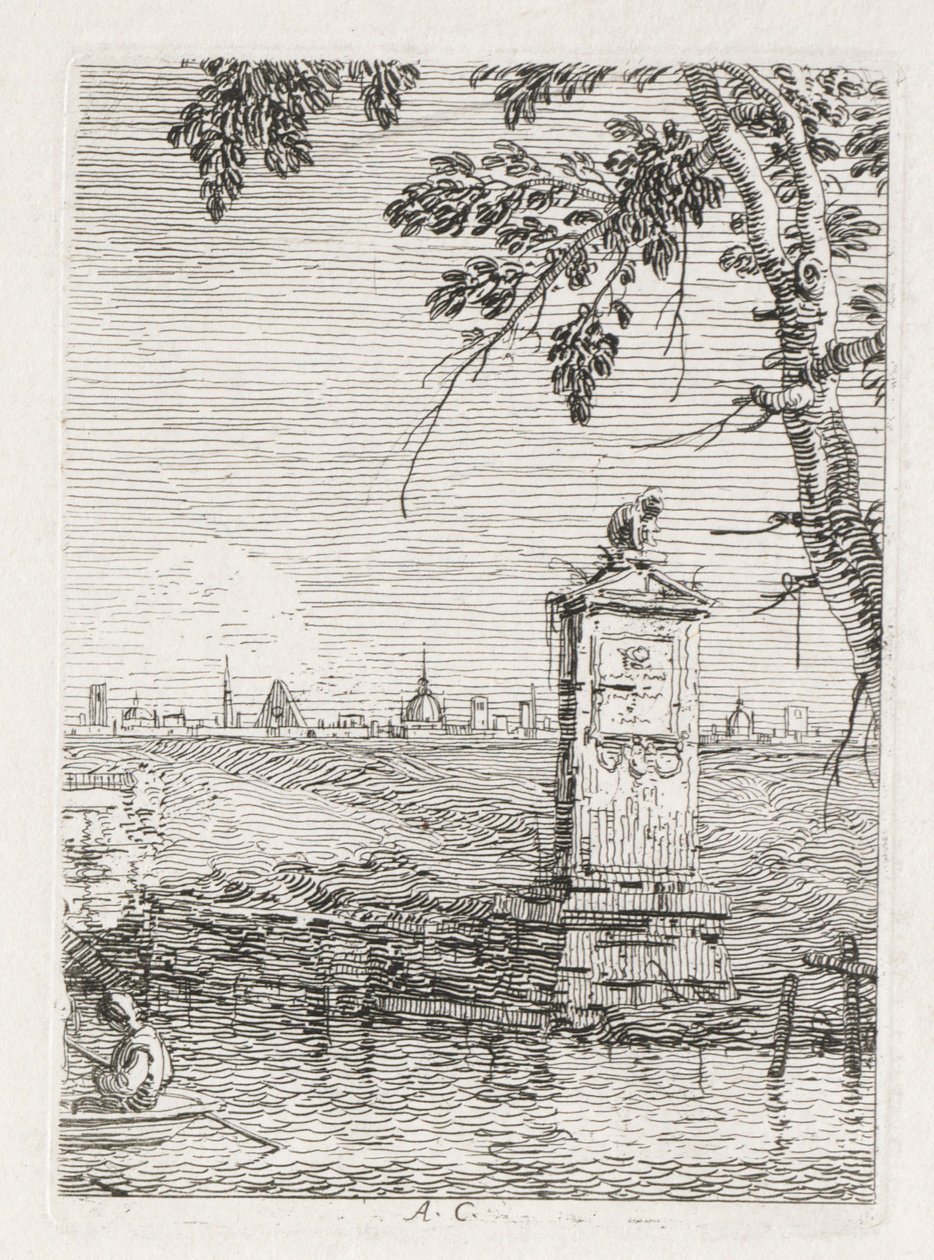 Vistas: El Pequeño Monumento bajo un Árbol de Antonio Canaletto