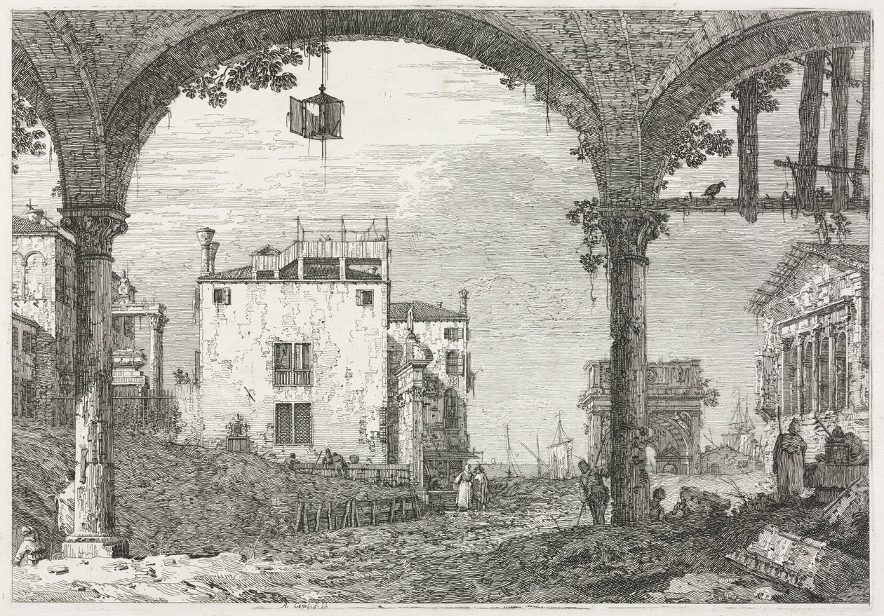 Vistas: El pórtico con la linterna de Antonio Canaletto