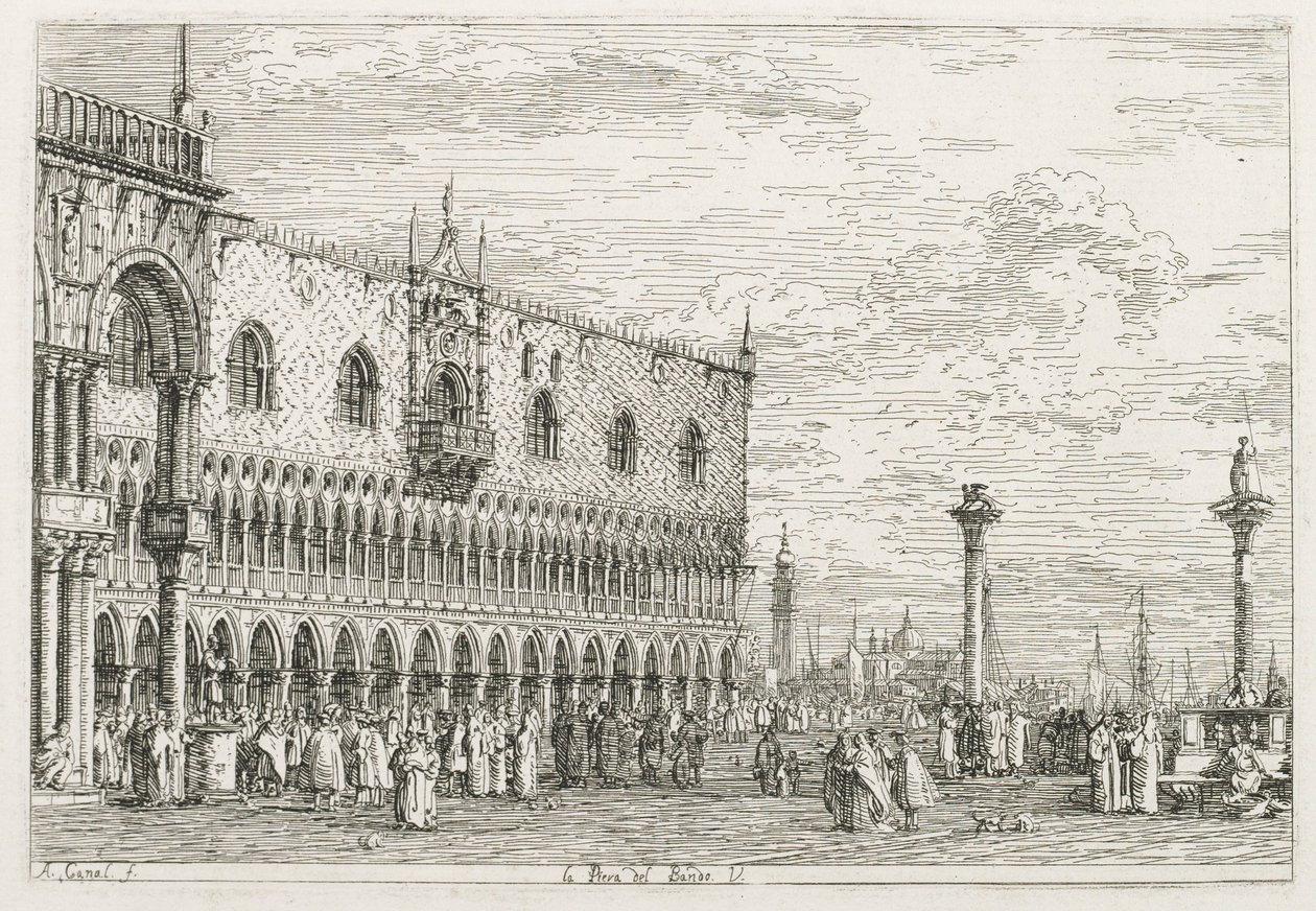 Vistas: La piedra de proclamación en Venecia, 1735-1746 de Giovanni Antonio Canal
