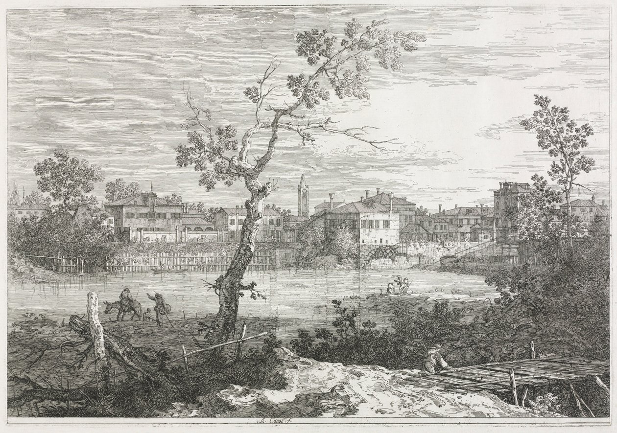 Vistas: Vista de Burano, una Ciudad en una Isla en la Laguna Veneciana, 1735-1746 de Giovanni Antonio Canal