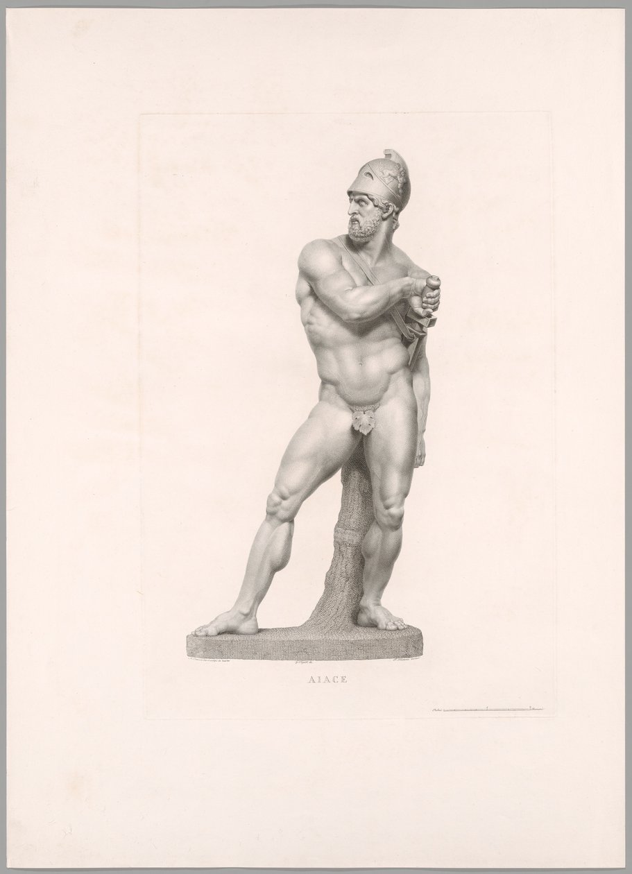 Ajax, vista frontal, de Oeuvre de Canova de Antonio Canova