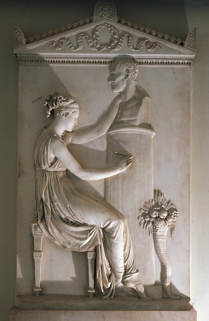Estela funeraria de Ottavio Trento por Antonio Canova, mármol, Convento de San Pietro en Vicenza, Véneto de Antonio Canova
