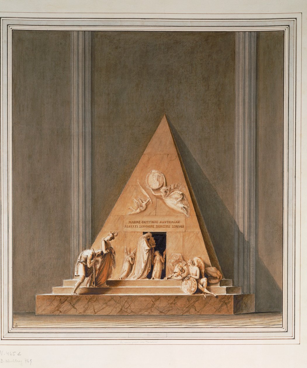 Boceto de la tumba de la archiduquesa María Cristina, hija de la emperatriz María Teresa y esposa del duque Alberto de Sajonia-Teschen ... de Antonio Canova