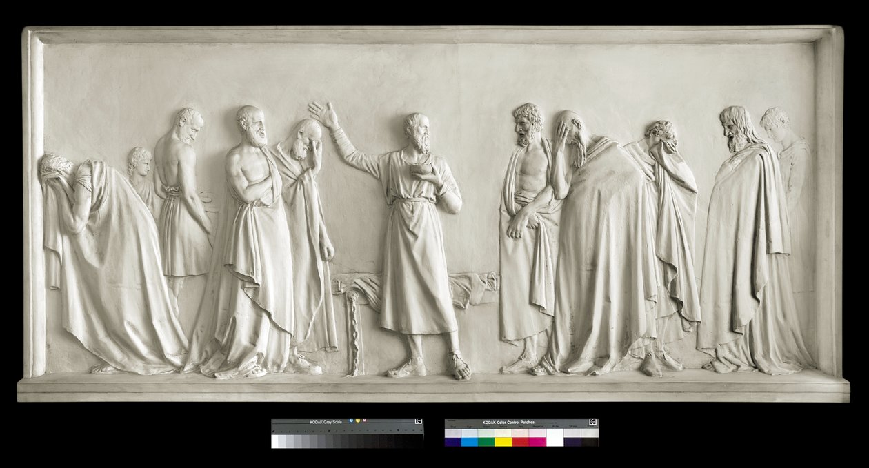 Sócrates bebiendo la copa de cicuta de Antonio Canova