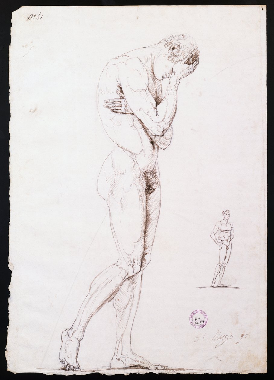 Desnudo masculino de pie en perfil izquierdo de Antonio Canova