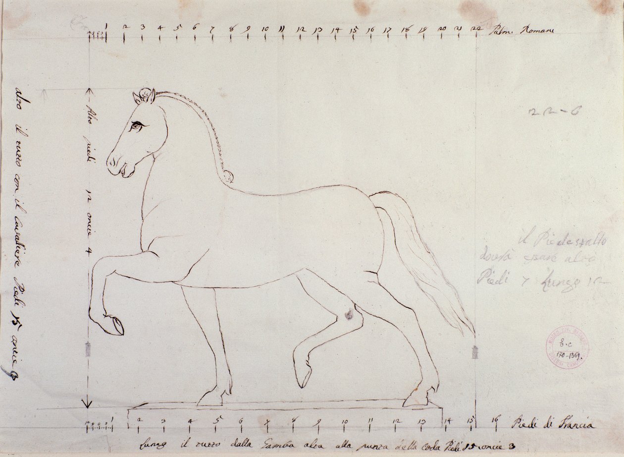 Estudio para un caballo para un monumento ecuestre (dibujo) de Antonio Canova