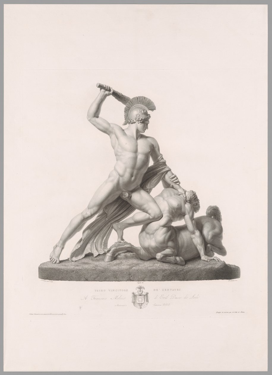 Teseo y el centauro, vista frontal, de Oeuvre de Canova de Antonio Canova