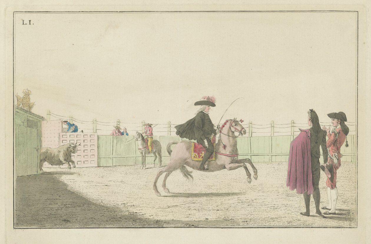 Plate I, from the series Colección de las principales suertes de una corrida de toros (Collection of the Main Actions in a Bullfight) de Antonio Carnicero