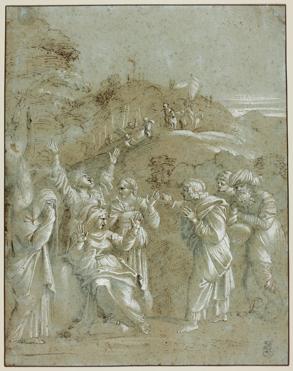 La Virgen, las santas mujeres y los santos Juan, Santiago y José de Arimatea, con Cristo camino del Calvario de Antonio Carracci