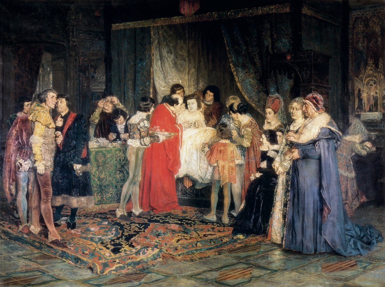 Muerte de Fernando I, pintura de Antoni Casanova i Estorach de Antonio Casanova y Estorach