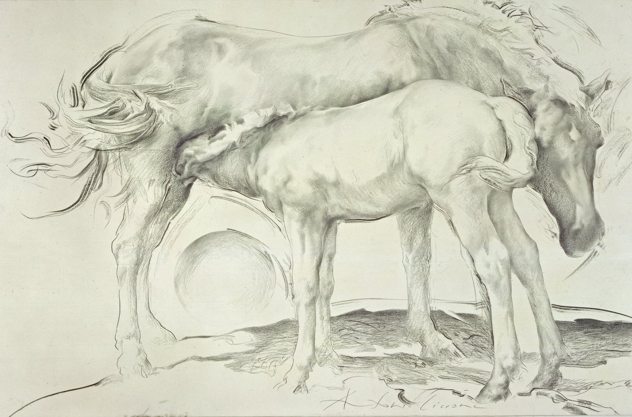 Caballos en Coolmore, 1990 de Antonio Ciccone