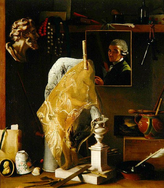 Naturaleza Muerta de Objetos con Autorretrato de Antonio Cioci or Ciocchi