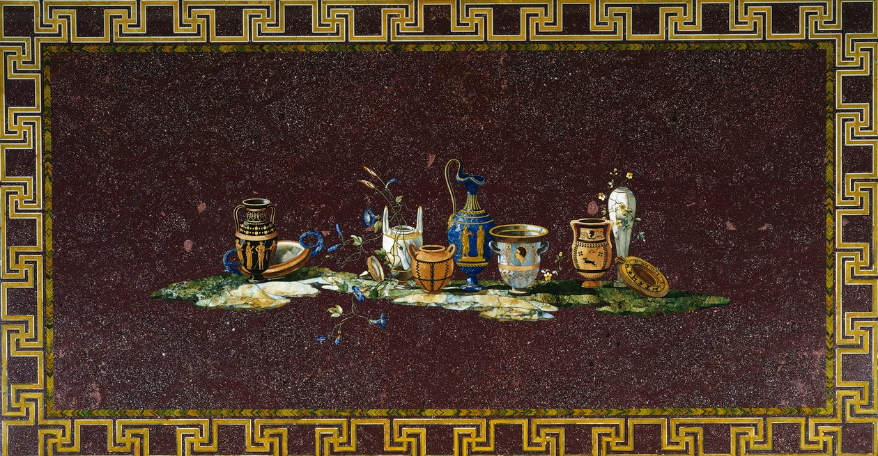 Mesa incrustada con piedras semipreciosas del diseño de Antonio Cioci, Italia de Antonio Cioci or Ciocchi