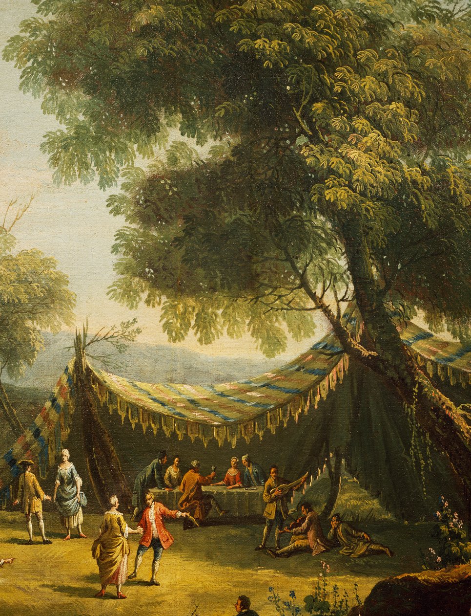 Tienda en el campo con música en vivo (detalle) de Antonio Diziani