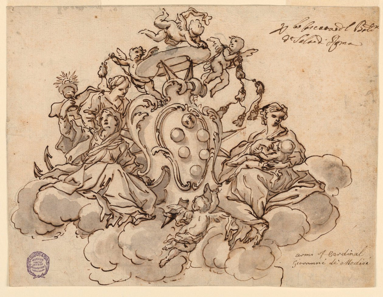 Diseño para un techo con el escudo de armas del Cardenal Francesco Maria de