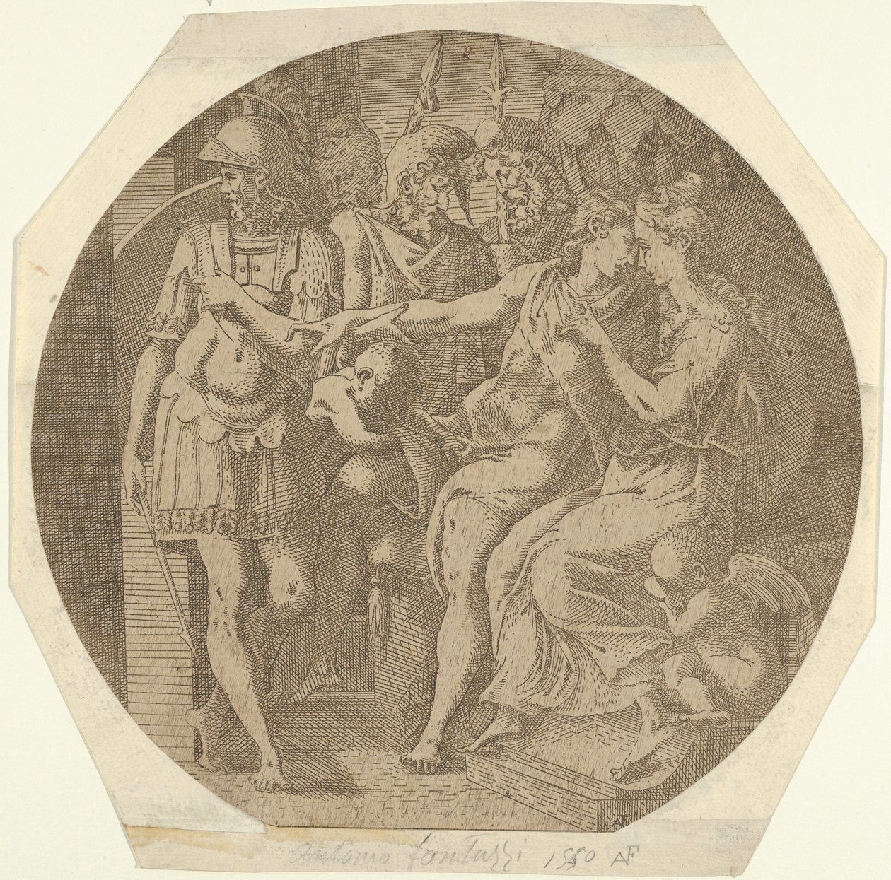 Un Hombre Despidiéndose de una Mujer, 1540-45 de Antonio Fantuzzi
