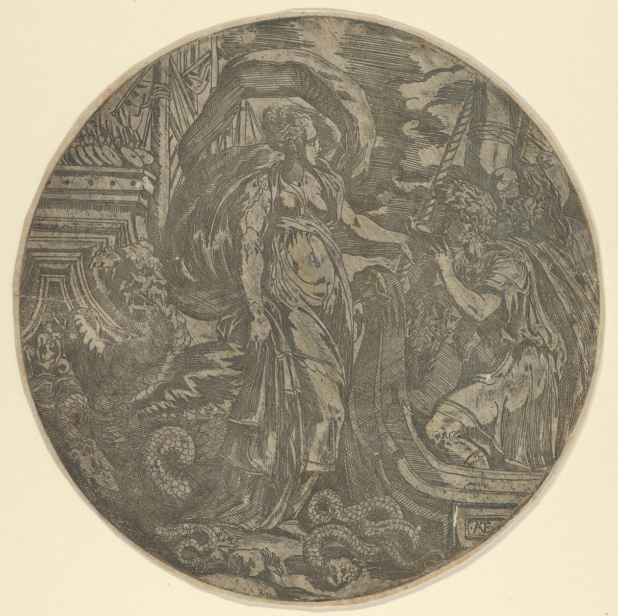 Circe dando una bebida a los compañeros de Ulises, 1540-45 de Antonio Fantuzzi