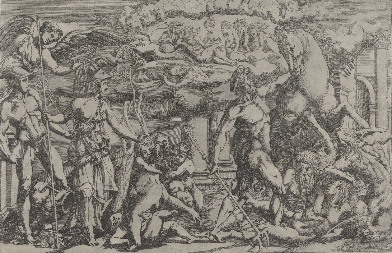 Competencia entre Neptuno y Atenea, 1540-45 de Antonio Fantuzzi
