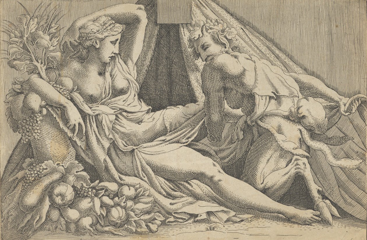 Júpiter y Antíope, 1540-45 de Antonio Fantuzzi