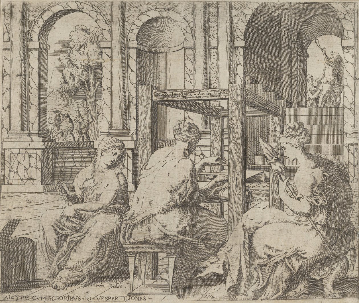 Las hijas de Minyas, 1545 de Antonio Fantuzzi