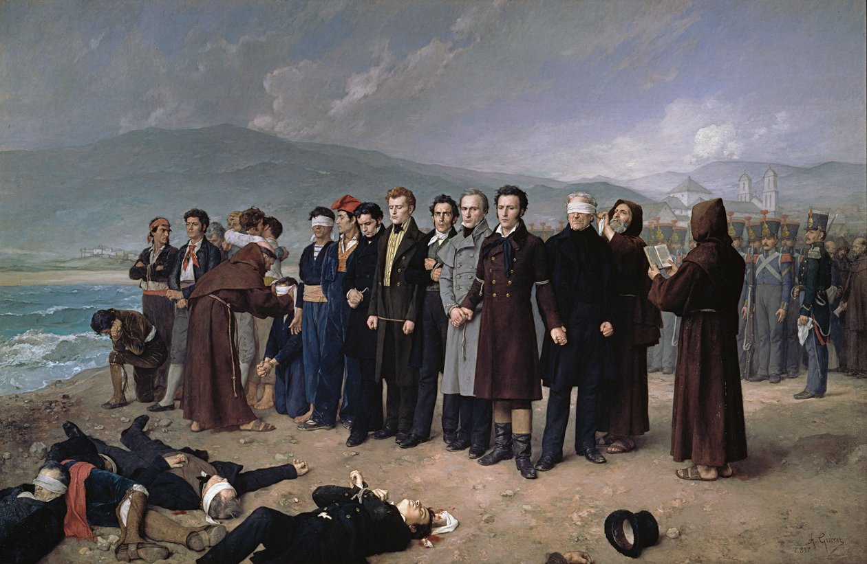 La ejecución de Torrijos y sus compañeros en la playa de Málaga de Antonio Gisbert