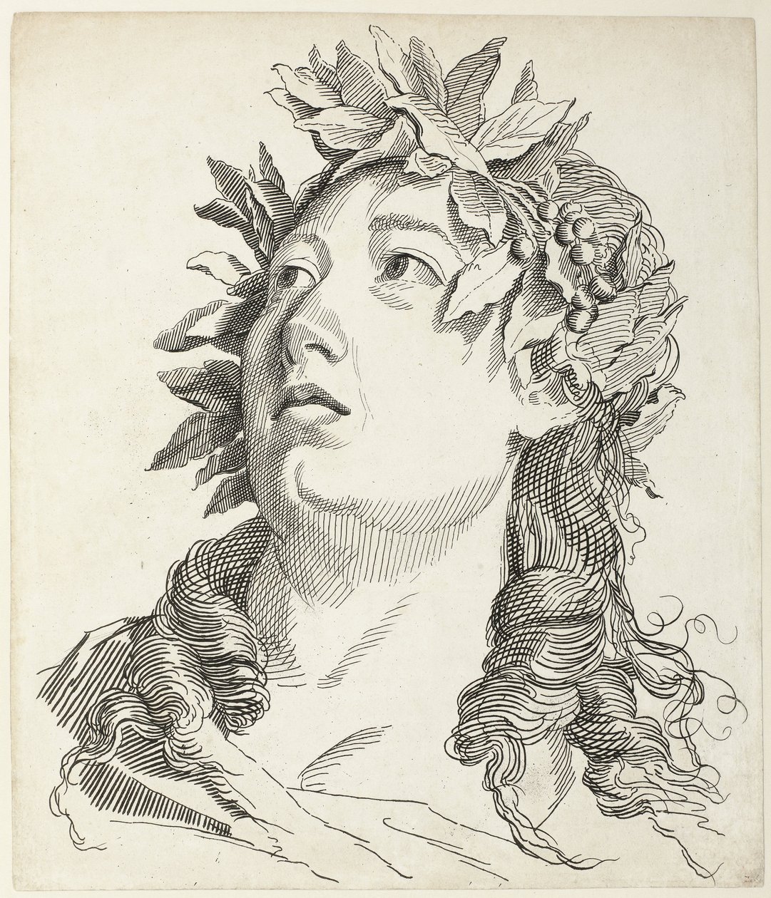 Cabeza de mujer con corona de laurel Cuatro cabezas (título de la serie) de Antonio Giuseppe Barbazza