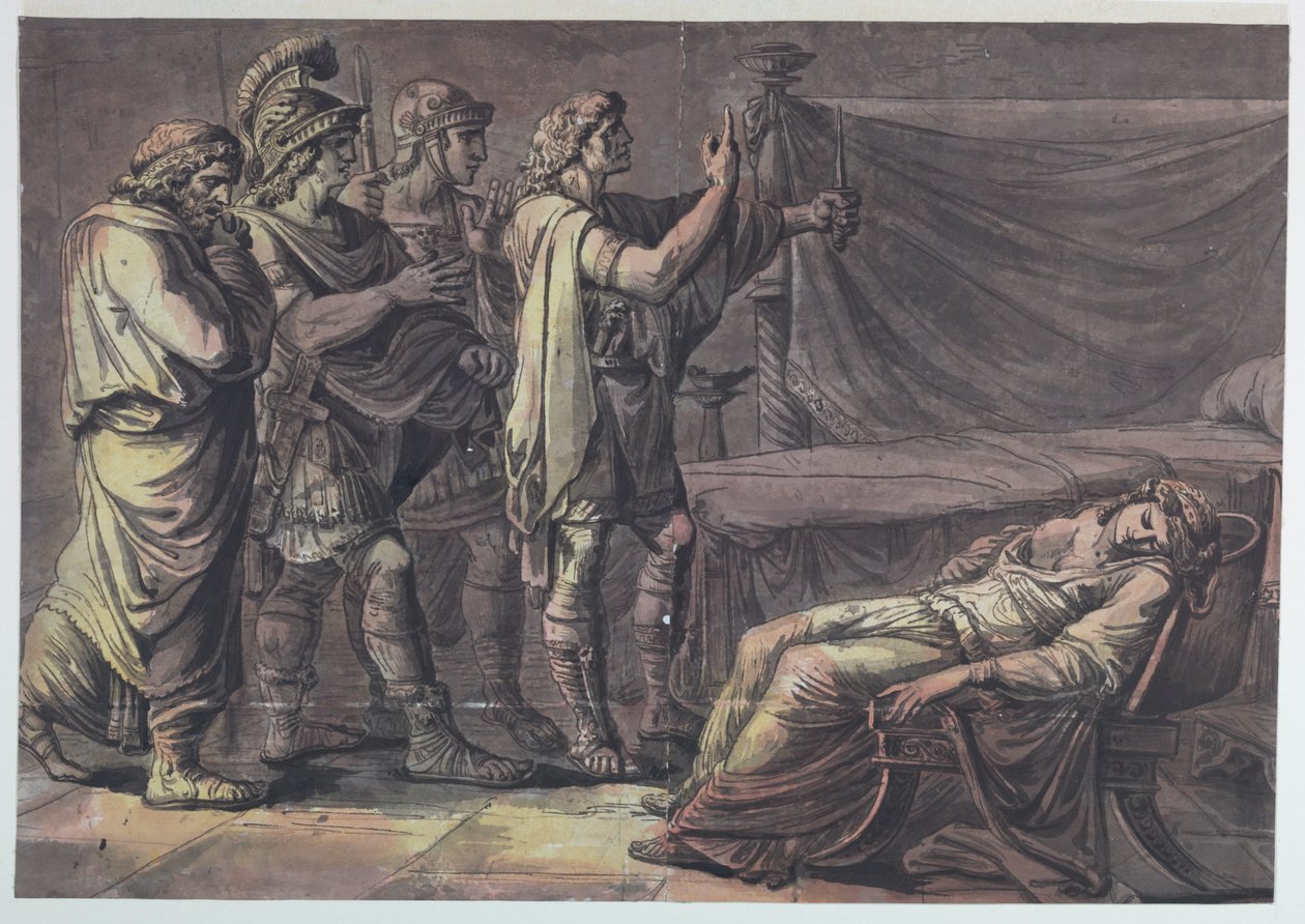Nerón encontrando el cuerpo de su madre, Agripina de Antonio Giuseppe Basoli