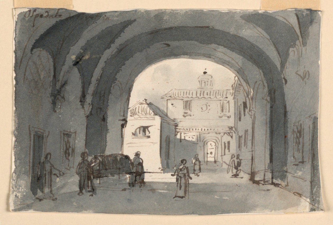 Diseño de escenario, Hospital en Brescia de Antonio Giuseppe Basoli