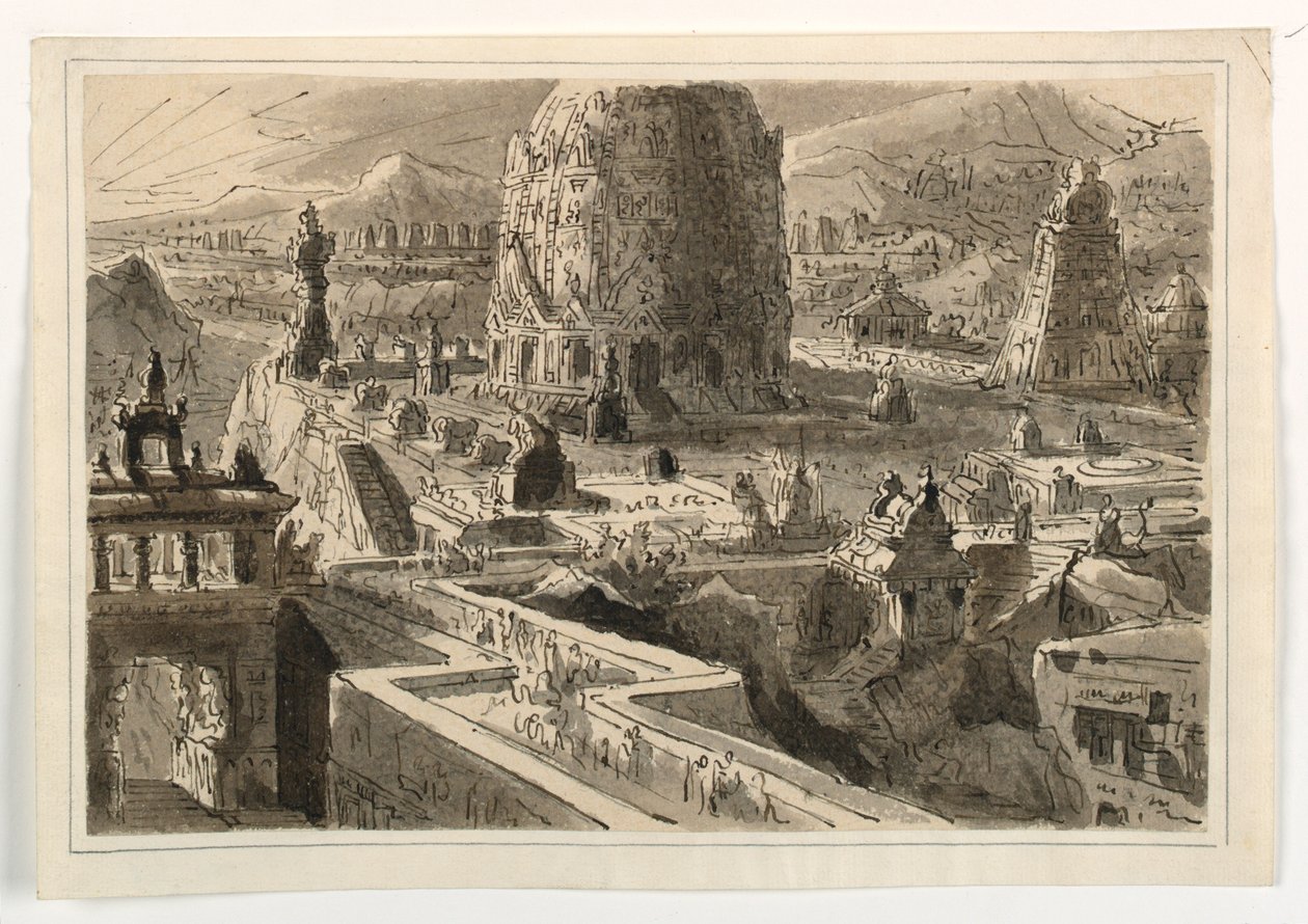 Diseño escénico, ciudad oriental de Antonio Giuseppe Basoli