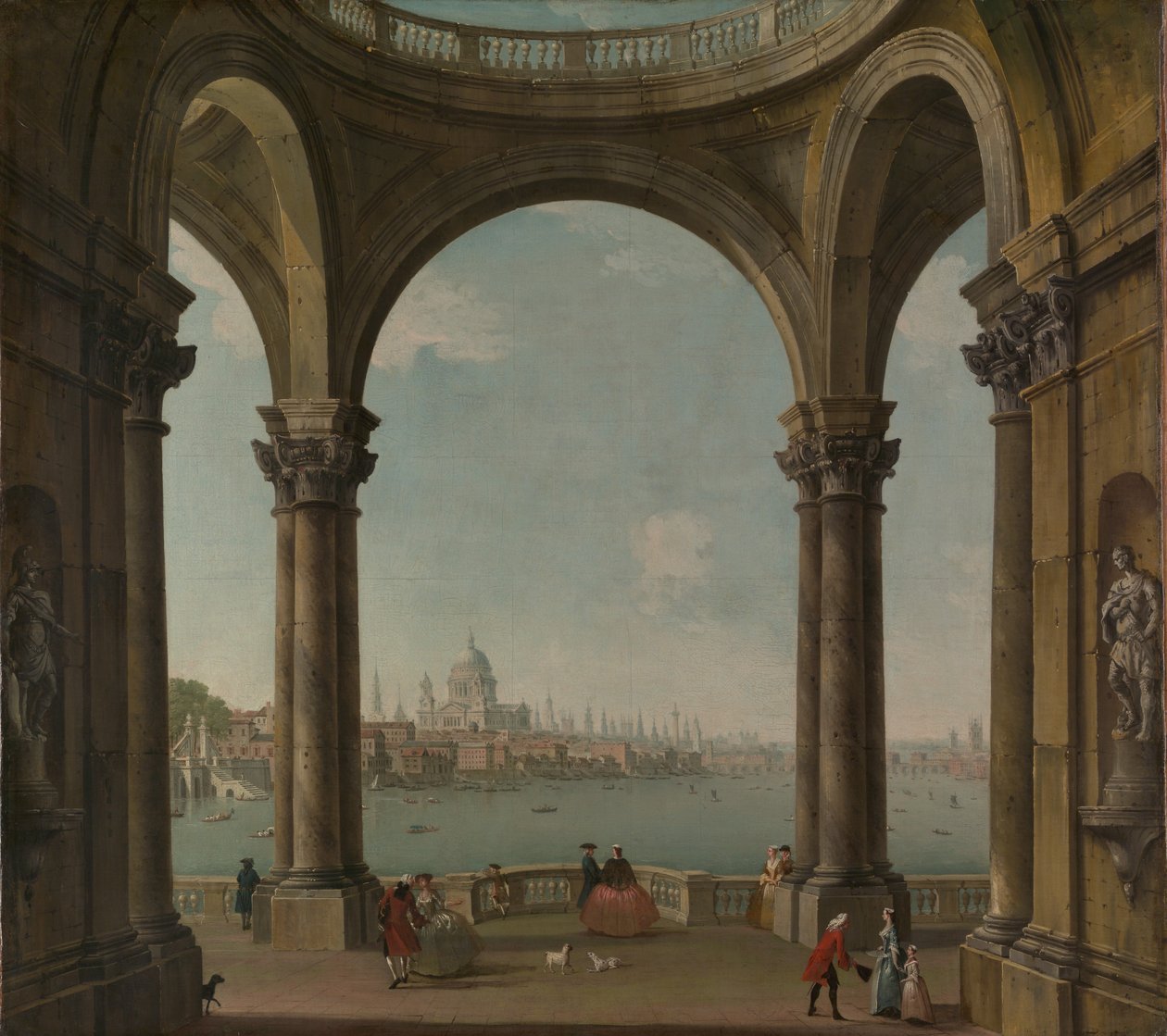Capricho con San Pablo y el Puente de Londres antiguo de Antonio Joli